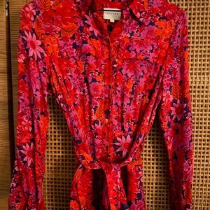 Sezane Floral Red Dress